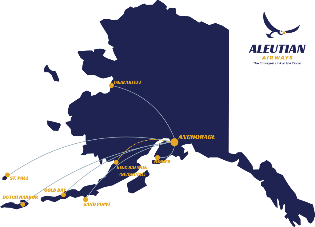 Aleutian Airways Route Map